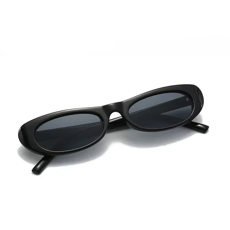 Retro Narrow Frame Cat Eye Sunglasses Women Men 2024 Luxury Brand Designer Vintage Leopard Rectangle Sunglasses Male UV400 S8161 S Y B A R I A