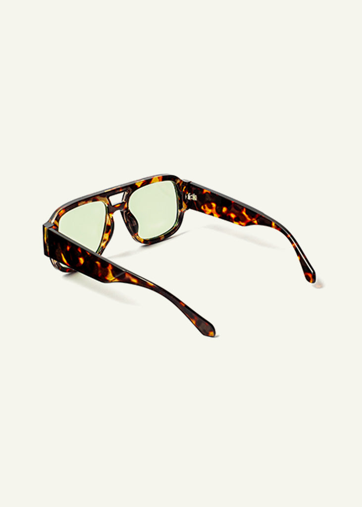 sybaria; sybaria sunglasses; MONTENAPOLEONE sunglasses (HAVANA & MINT); Aviator; luxury Aviator; premium unisex eyewear; ultra-lightweight polycarbonate eyewear; Mint UV400 lenses; high fashion eyewear; chromotherapy eyewear;