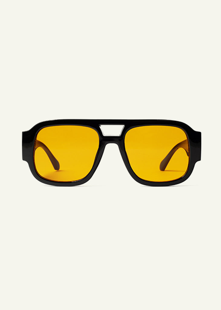 sybaria; sybaria sunglasses; MONTENAPOLEONE sunglasses (BLACK & MANGO); Aviator; luxury Aviator; premium unisex eyewear; ultra-lightweight polycarbonate eyewear; Mango UV400 lenses; high fashion eyewear; chromotherapy eyewear;