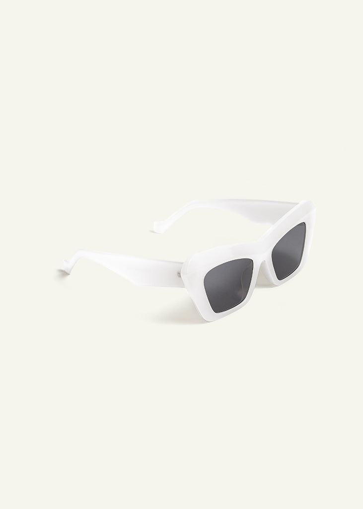 sybaria; sybaria sunglasses; CAPRI sunglasses (WHITE & SMOKE); Cat eye; Luxury cat eye; premium unisex eyewear; ultra-lightweight polycarbonate eyewear; Smoke UV400 lenses; high fashion eyewear; chromotherapy eyewear;