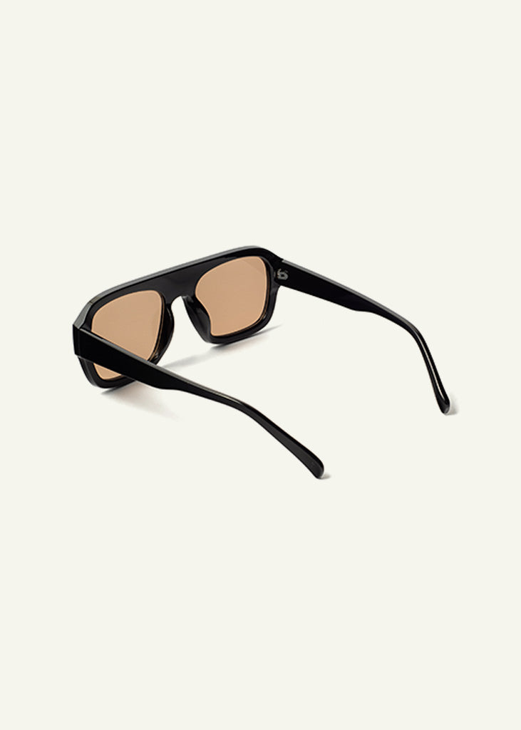 sybaria; sybaria sunglasses; CROCETTA sunglasses (BLACK & AMBER); Squared; Squared luxury; premium unisex eyewear; ultralight polycarbonate eyewear; Amber UV400 lenses; high fashion eyewear; chromotherapy eyewear;