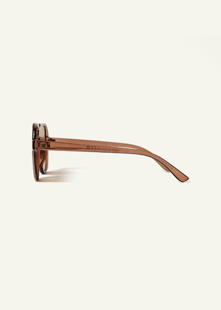 sybaria; sybaria sunglasses; FIORI CHIARI (MOCHA) sunglasses; Aviator; luxury Aviator; premium unisex eyewear; ultra-lightweight polycarbonate eyewear; Mocha UV400 lenses; high fashion eyewear; chromotherapy eyewear;