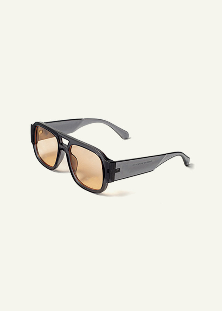 sybaria; sybaria sunglasses; MONTENAPOLEONE sunglasses (BLACK & AMBER); Aviator; luxury Aviator; premium unisex eyewear; ultra-lightweight polycarbonate eyewear; Amber UV400 lenses; high fashion eyewear; chromotherapy eyewear;