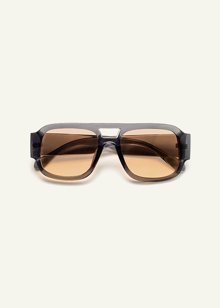 sybaria; sybaria sunglasses; MONTENAPOLEONE sunglasses (BLACK & AMBER); Aviator; luxury Aviator; premium unisex eyewear; ultra-lightweight polycarbonate eyewear; Amber UV400 lenses; high fashion eyewear; chromotherapy eyewear;