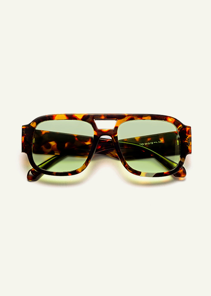 sybaria; sybaria sunglasses; MONTENAPOLEONE sunglasses (HAVANA & MINT); Aviator; luxury Aviator; premium unisex eyewear; ultra-lightweight polycarbonate eyewear; Mint UV400 lenses; high fashion eyewear; chromotherapy eyewear;