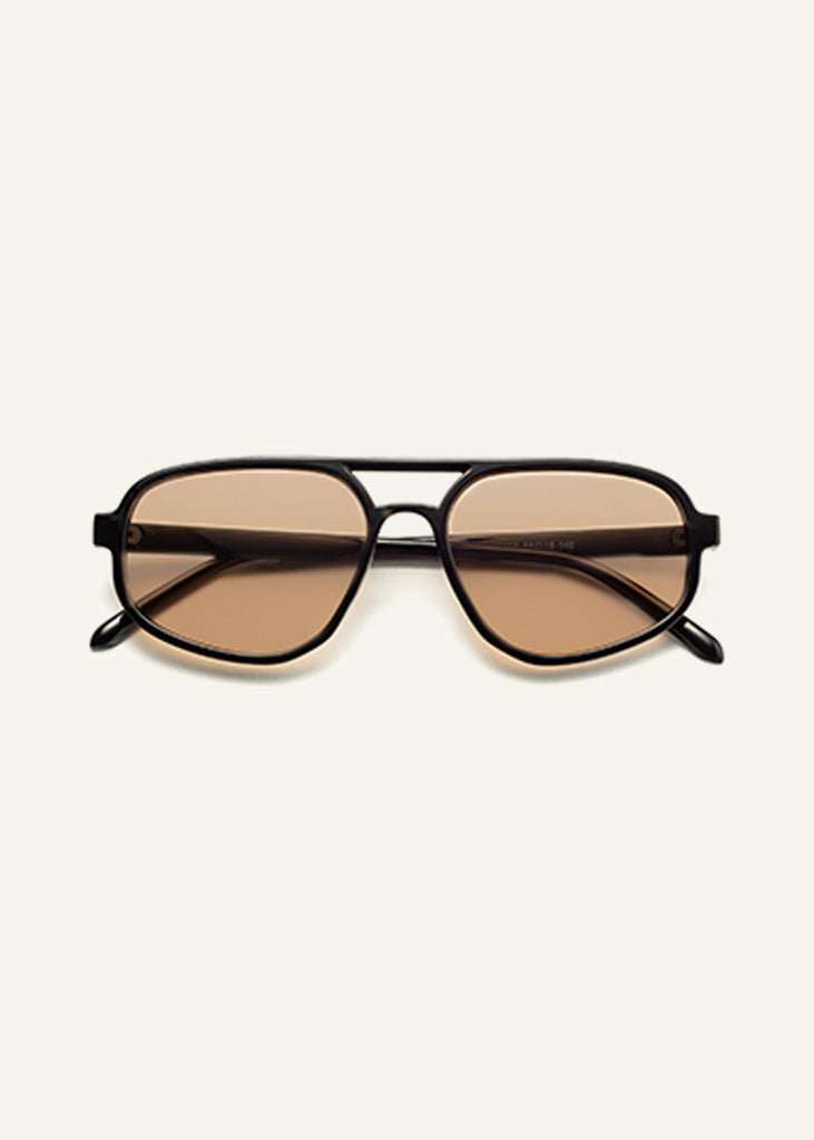 sybaria; sybaria sunglasses; MOSCOVA sunglasses (BLACK & MOCHA); Aviator; luxury Aviator; premium unisex eyewear; ultralight polycarbonate eyewear; Mocha UV400 lenses; high fashion eyewear; chromotherapy eyewear;