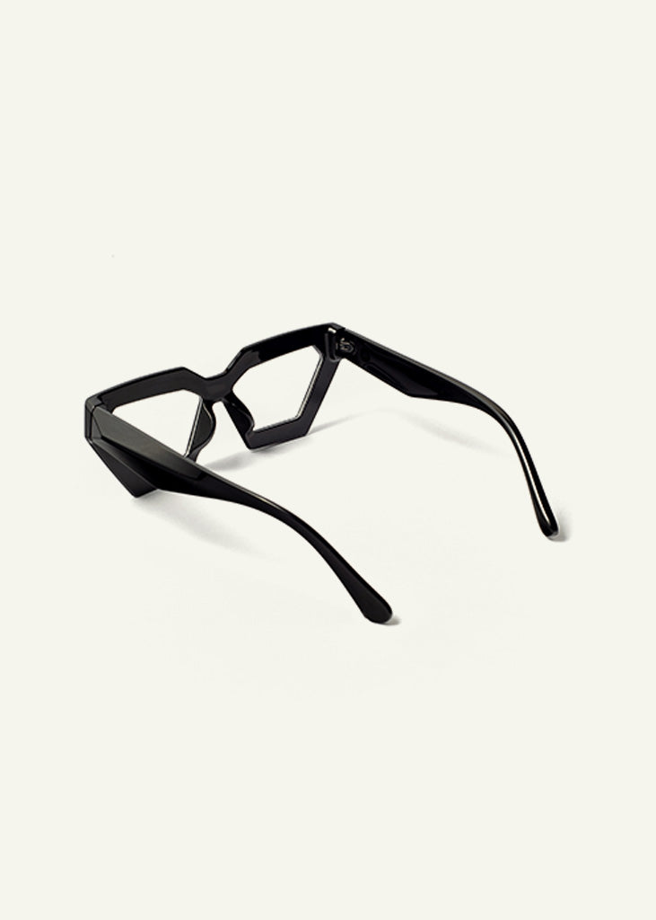 sybaria; sybaria sunglasses; POSITANO sunglasses (OPTICAL BLACK & ANTI BLUE); Geometric & Cat Eye; Luxury Geometric & Cat Eye; Premium unisex glasses; Ultralight polycarbonate glasses; Anti-Blue UV400 lenses; High fashion glasses; chromotherapy eyewear;