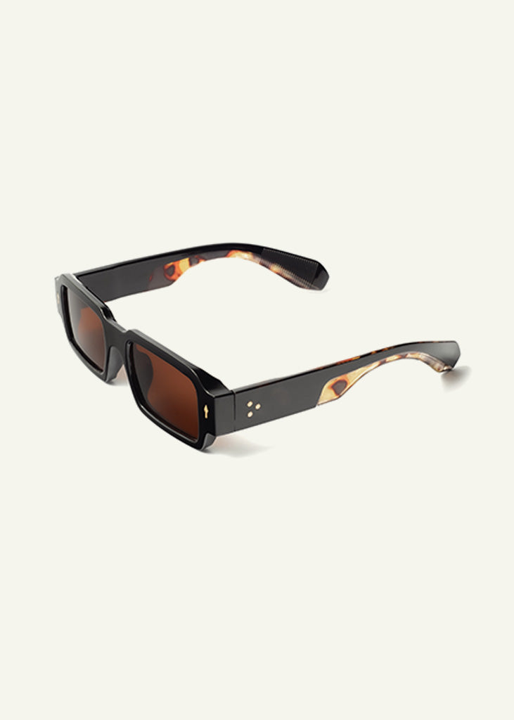 sybaria; sybaria sunglasses; SAN MARCO sunglasses (BLACK & MOCHA); Geometric; Luxury Geometric; Premium unisex glasses; Ultralight polycarbonate glasses; Mocha UV400 lenses; High fashion glasses; chromotherapy eyewear;