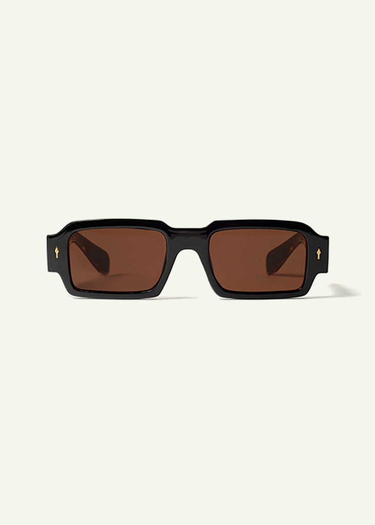 sybaria; sybaria sunglasses; SAN MARCO sunglasses (BLACK & MOCHA); Geometric; Luxury Geometric; Premium unisex glasses; Ultralight polycarbonate glasses; Mocha UV400 lenses; High fashion glasses; chromotherapy eyewear;