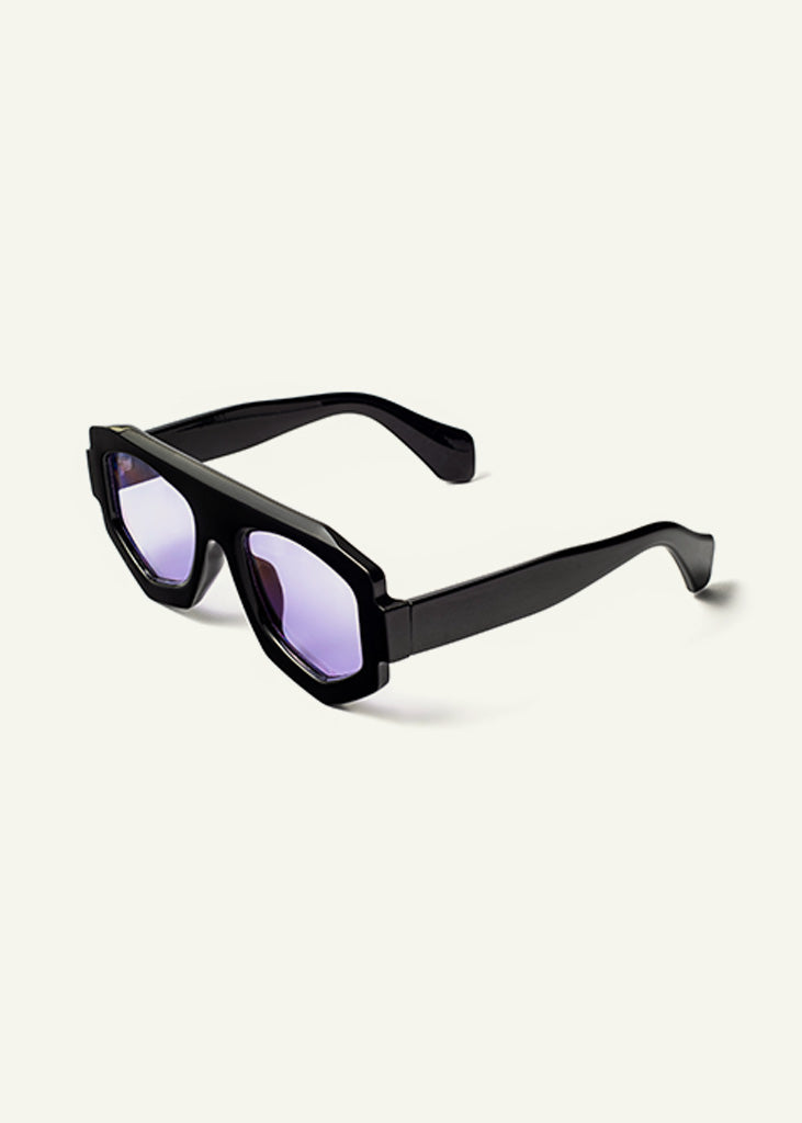 sybaria; sybaria sunglasses; SPARTACO sunglasses (BLACK & LAVENDER); Oversized + Oval; Oversized + Oval luxury; premium unisex eyewear; ultralight polycarbonate eyewear; Lavender UV400 lenses; high fashion eyewear; chromotherapy eyewear;