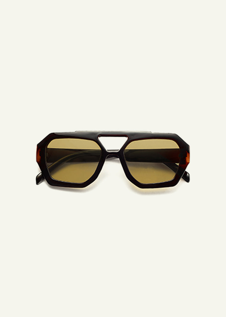 sybaria; sybaria sunglasses; VIA DELLA SPIGA sunglasses (MOCHA & GREEN); Aviator & Geometric; Aviator & Geometric luxury; premium unisex eyewear; ultra-light polycarbonate eyewear; green UV400 lenses; high-fashion eyewear; chromotherapy eyewear;